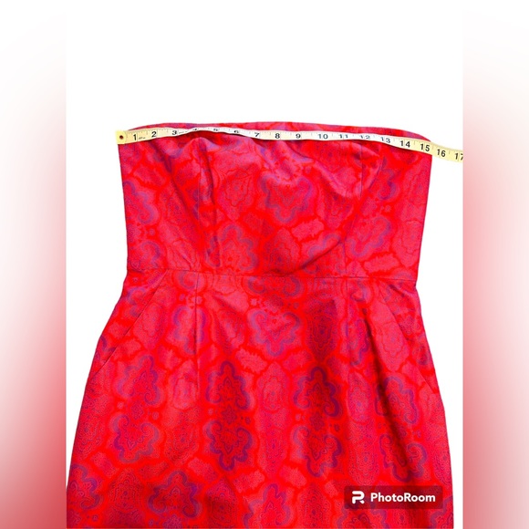 J. Crew Pink Ella Medallion Paisley Strapless dress - Picture 8 of 10